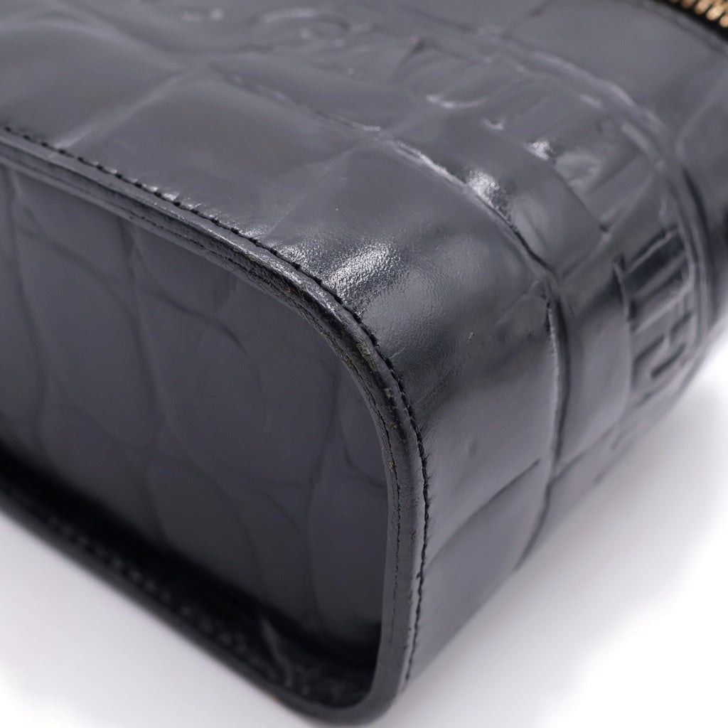 Jean Paul GAULTIER(ジャンポールゴルチエ) クロコ 型押し レザー ショルダーバッグ ブラック レディース
