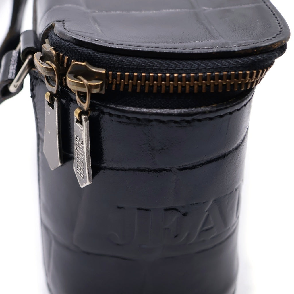 Jean Paul GAULTIER(ジャンポールゴルチエ) クロコ 型押し レザー ショルダーバッグ ブラック レディース