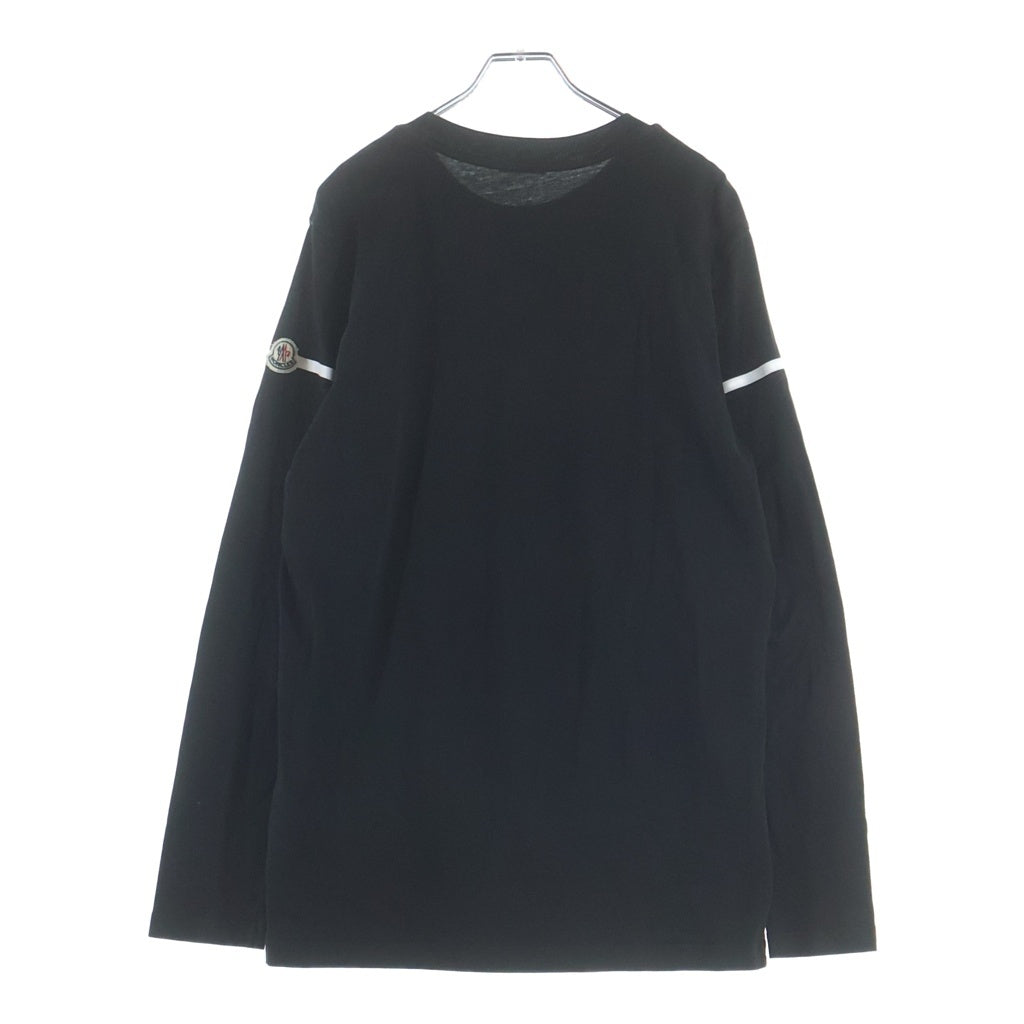 MONCLER(モンクレール) 22AW LS T-SHIRT フロントプリント クルーネック長袖Tシャツカットソー ブラック H20918D00003