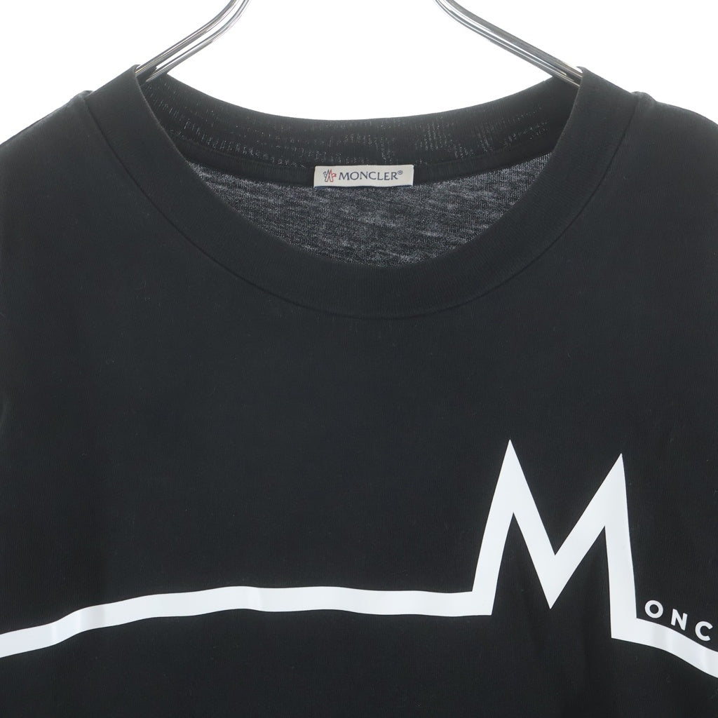MONCLER(モンクレール) 22AW LS T-SHIRT フロントプリント クルーネック長袖Tシャツカットソー ブラック H20918D00003