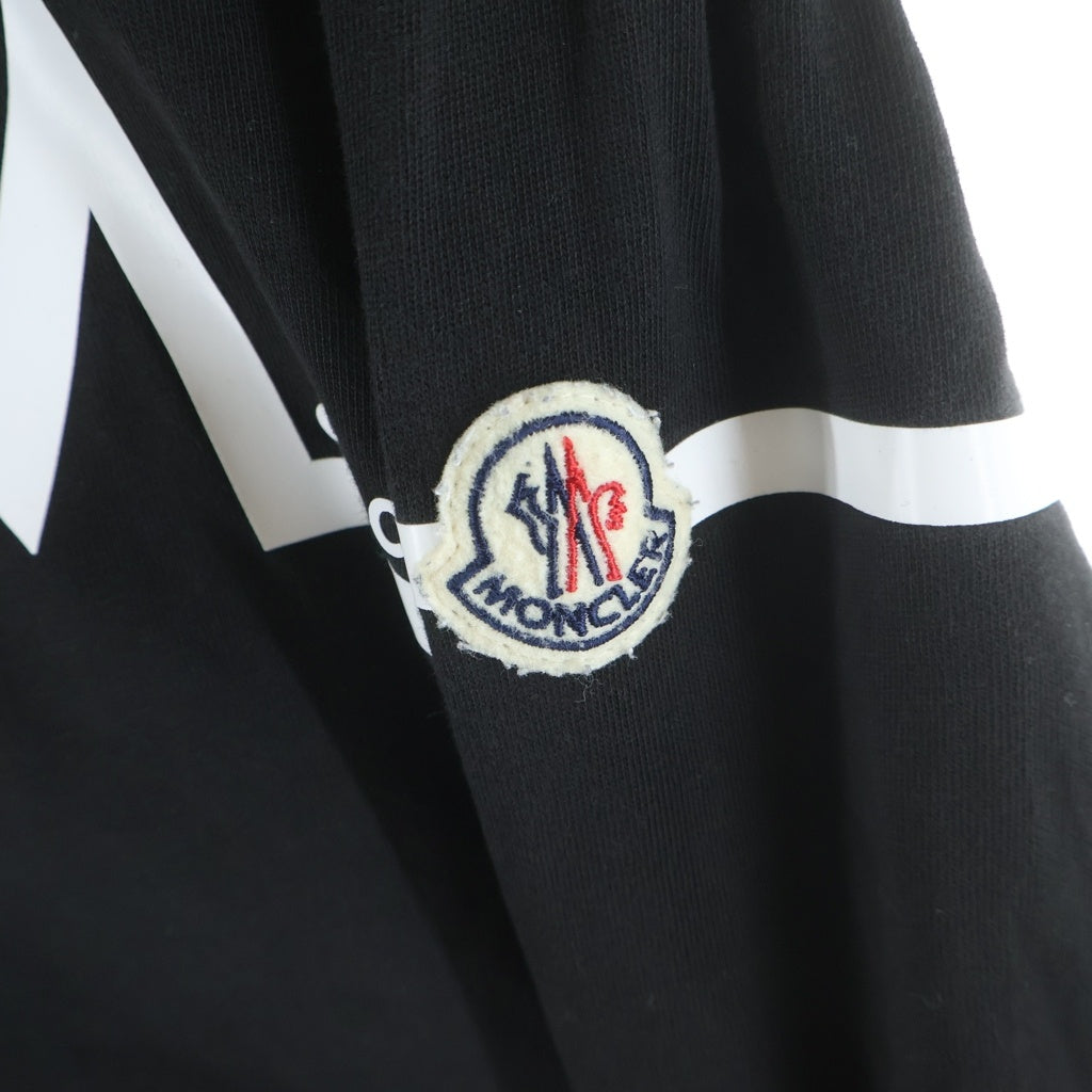 MONCLER(モンクレール) 22AW LS T-SHIRT フロントプリント クルーネック長袖Tシャツカットソー ブラック H20918D00003