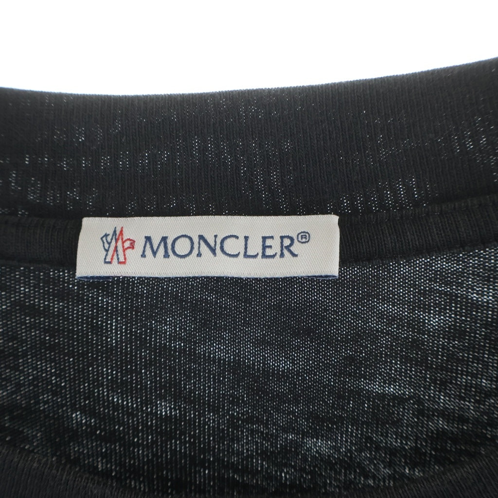 MONCLER(モンクレール) 22AW LS T-SHIRT フロントプリント クルーネック長袖Tシャツカットソー ブラック H20918D00003