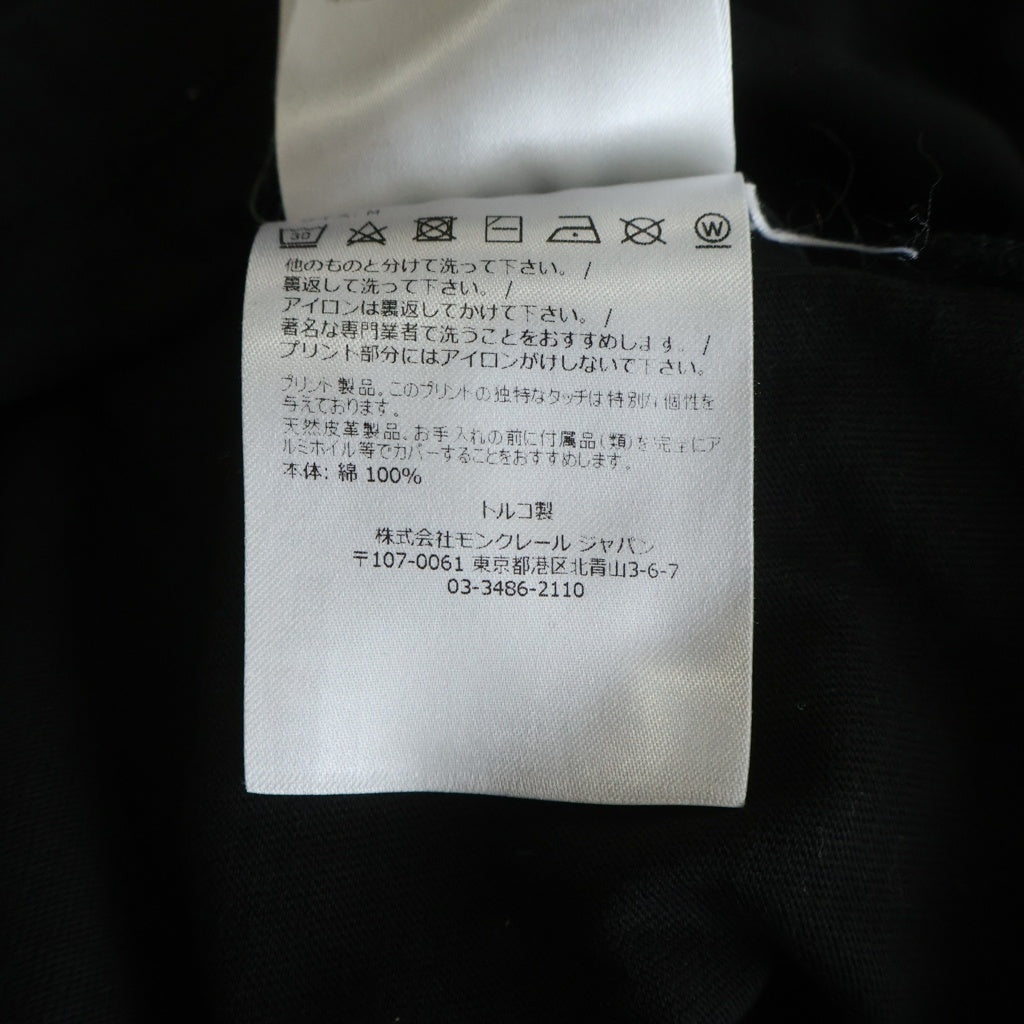 MONCLER(モンクレール) 22AW LS T-SHIRT フロントプリント クルーネック長袖Tシャツカットソー ブラック H20918D00003