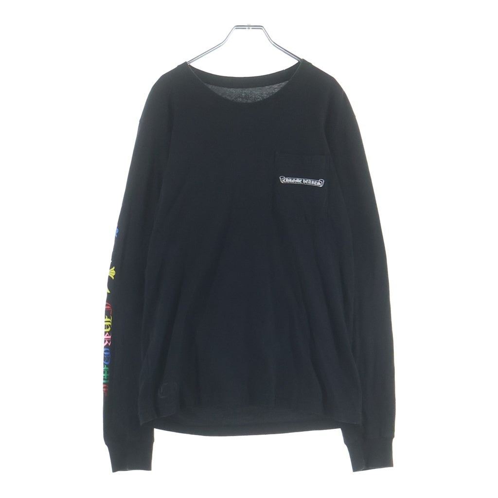 CHROME HEARTS(クロムハーツ) MLTCOL CEM CRS LS マルチカラーセメタリークロスプリント クルーネック 長袖Tシャツ カットソー ブラック