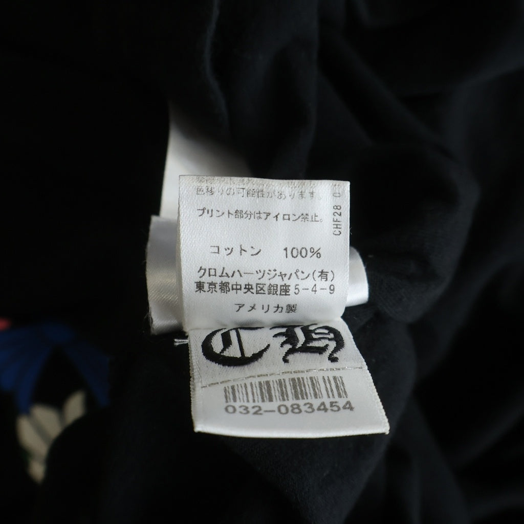 CHROME HEARTS(クロムハーツ) MLTCOL CEM CRS LS マルチカラーセメタリークロスプリント クルーネック 長袖Tシャツ カットソー ブラック