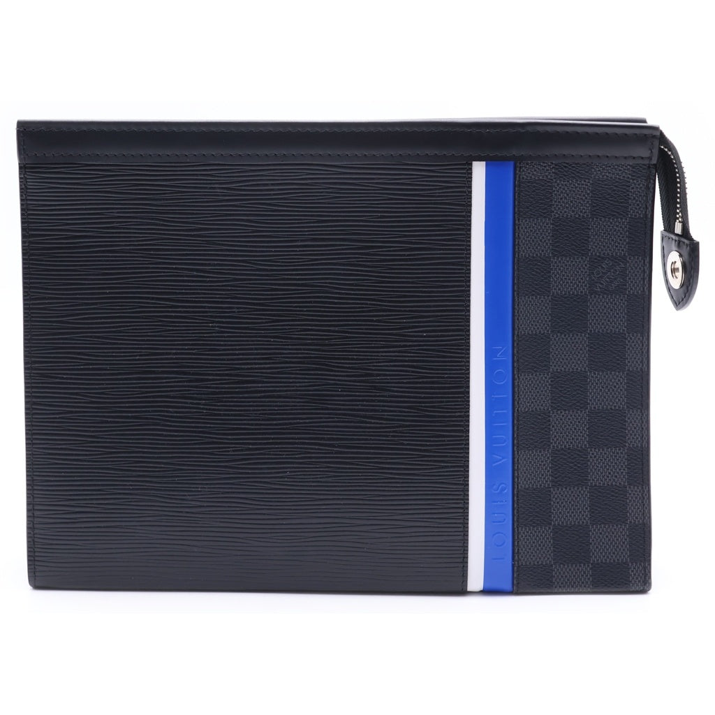 LOUIS VUITTON(ルイヴィトン) ポシェット・ヴォワヤージュMM エピ ダミエ レザー デザイン 2WAY クラッチ ハンド バッグ ブラック M56827/TA4280 M56827