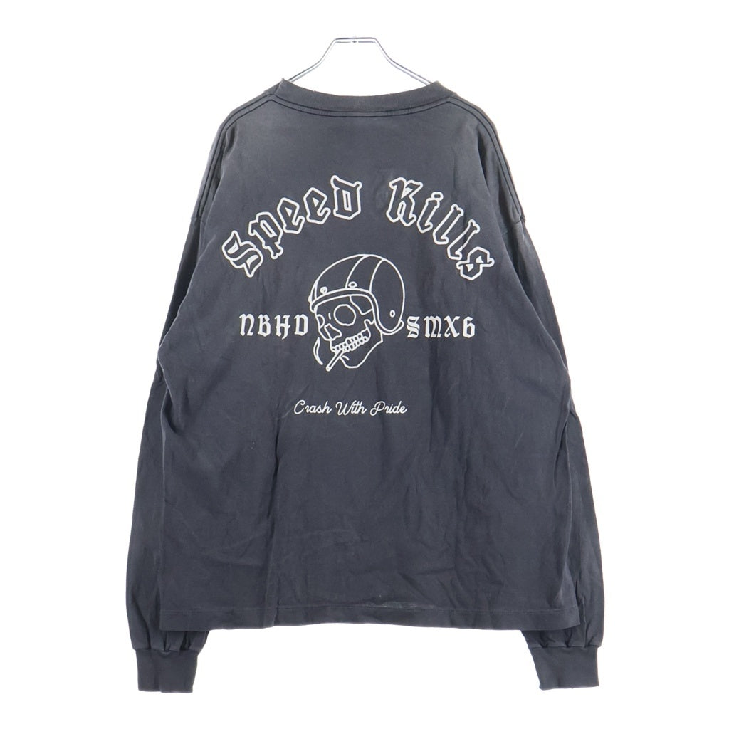 SAINT MICHAEL(セントマイケル) 25SS ×NEIGHBORHOOD STHD . L/S TEE SPEED KILLS ネイバーフッド プリント クルーネック 長袖Tシャツ カットソー ブラック SM-HR8-0000-C72