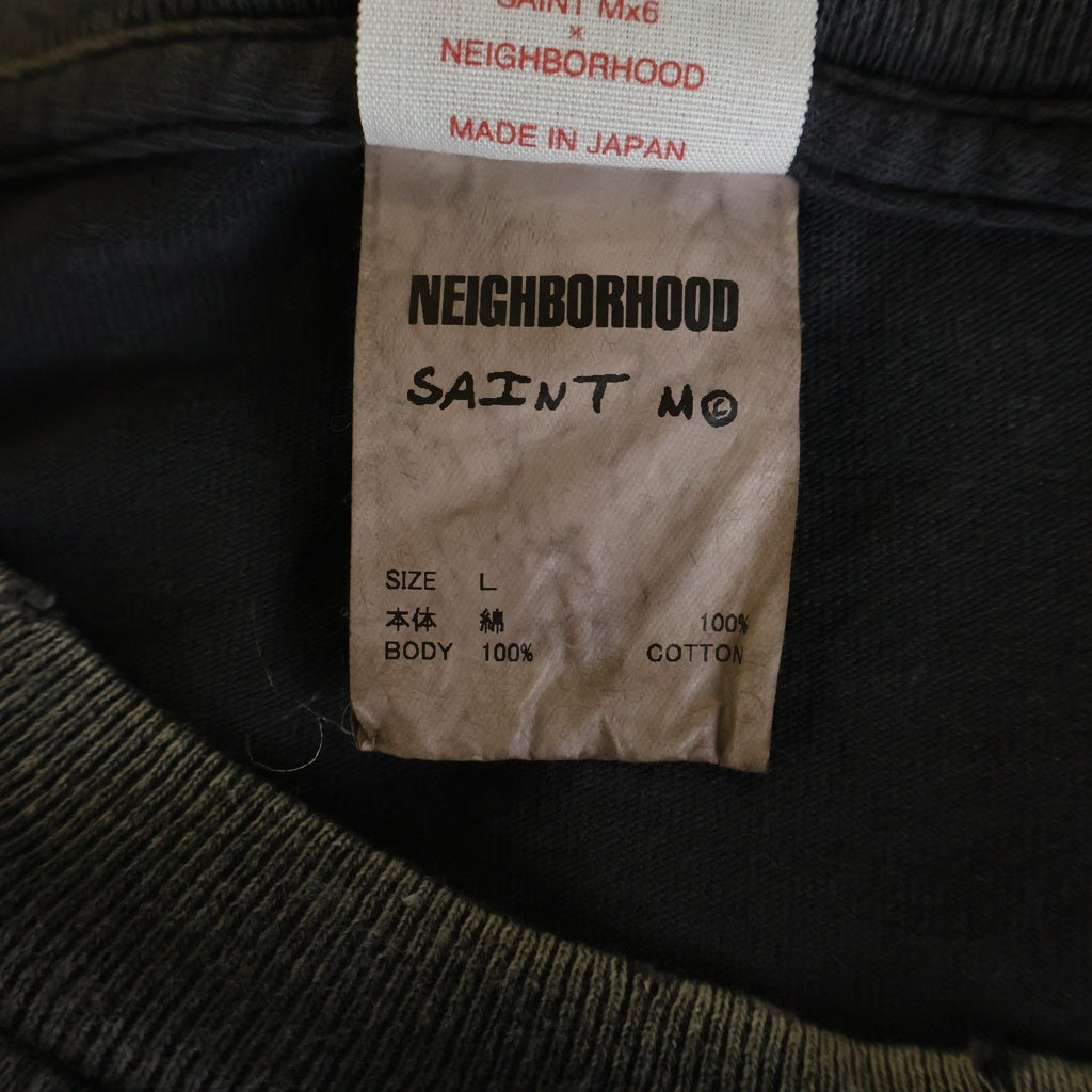 SAINT MICHAEL(セントマイケル) 25SS ×NEIGHBORHOOD STHD . L/S TEE SPEED KILLS ネイバーフッド プリント クルーネック 長袖Tシャツ カットソー ブラック SM-HR8-0000-C72