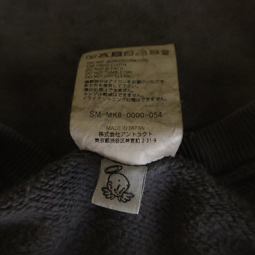 SAINT MICHAEL(セントマイケル) 26SS CREW NECK SWEAT ABBERATION ヴィンテージ加工 プリント クルーネック スウェットトレーナー ブラック SM-MK8-0000-054