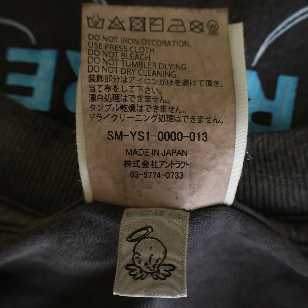 SAINT MICHAEL(セントマイケル) 24AW LS TEE BTFL BASTARS ヴィンテージ加工 両面アームプリント クルーネック 長袖Tシャツ カットソー ブラック SM-YS1-0000-013