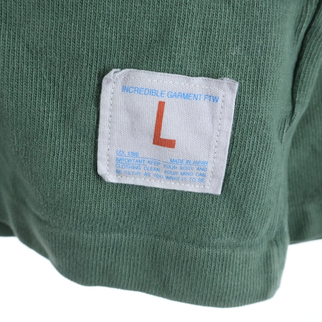 SAINT MICHAEL(セントマイケル) 26SS FOOTBALL SWEAT/WILD GOD フットボール ナンバリング ヴィンテージ加工 クルーネック スウェットトレーナー グリーン SM-MK8-0000-056