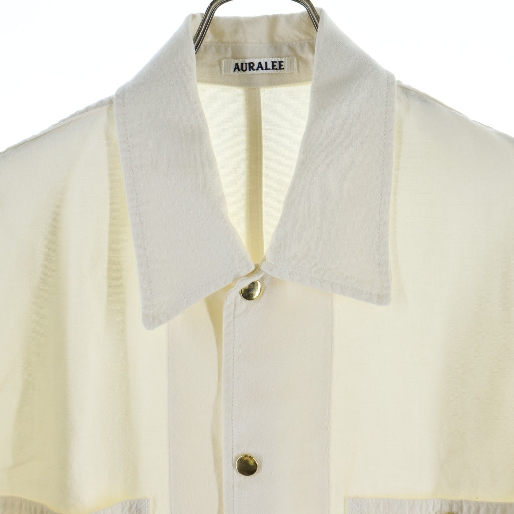AURALEE(オーラリー) 26SS WOOL COTTON LINEN OX WORK JACKET ワーク ジャケット デニム カバーオール アイボリー A26SB01DO