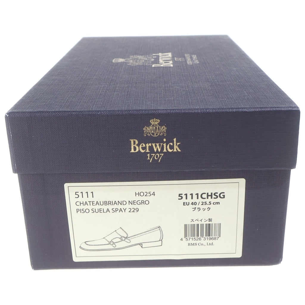 Berwick1707(バーウィック1707) 5111 Uチップ ダブルモンクストラップ レザー ドレスシューズ ブラック
