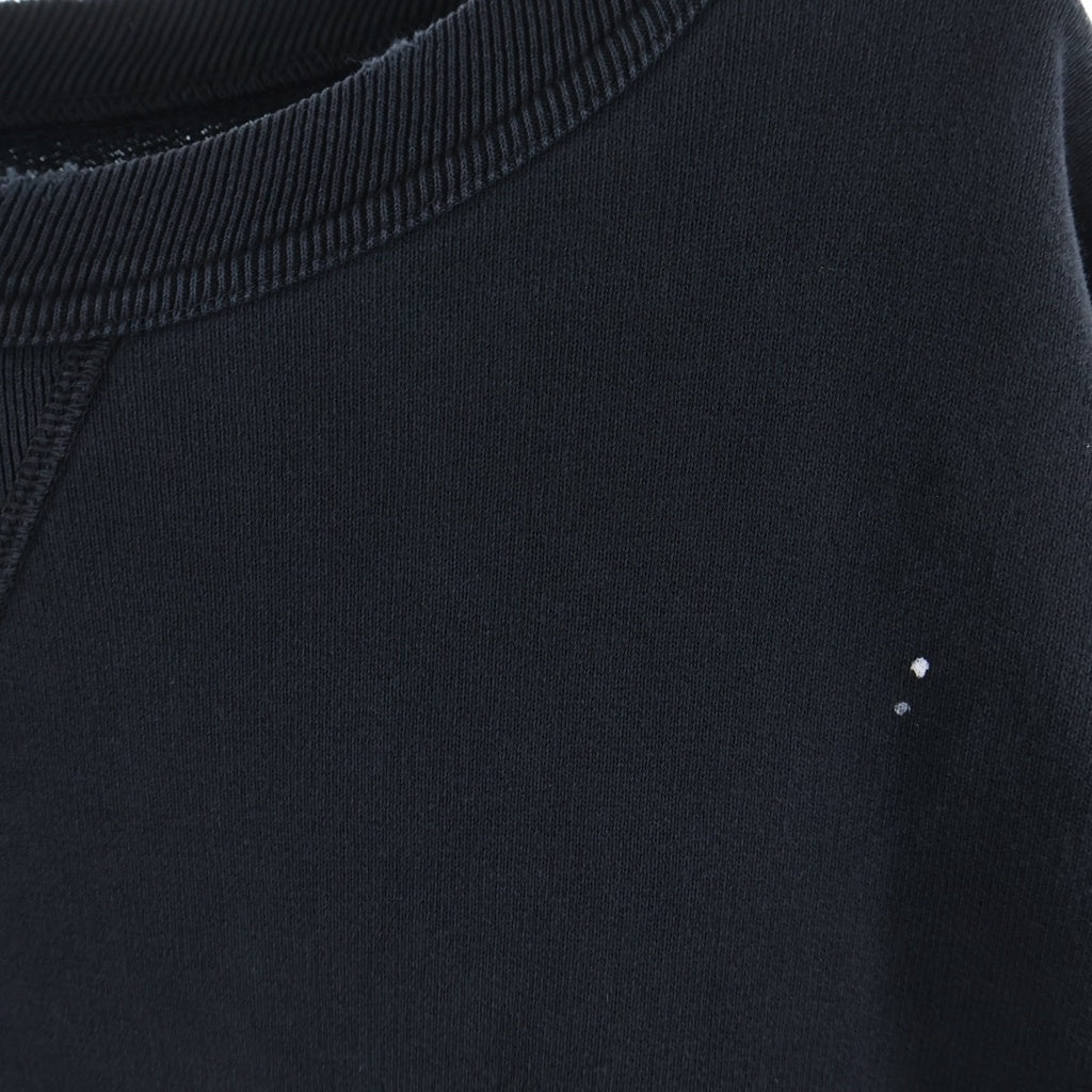 Maison Margiela(メゾンマルジェラ) 25SS グラフィックロゴプリント ペイント ダメージ加工 クルーネック スウェットトレーナー ブラック S50GU0237 M25019