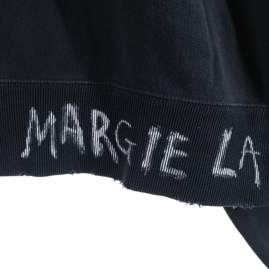 Maison Margiela(メゾンマルジェラ) 25SS グラフィックロゴプリント ペイント ダメージ加工 クルーネック スウェットトレーナー ブラック S50GU0237 M25019