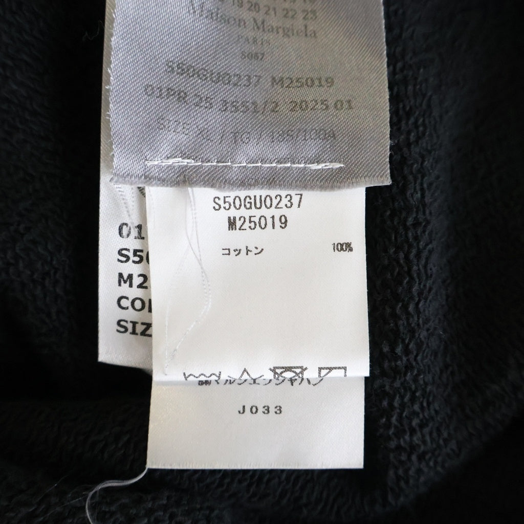 Maison Margiela(メゾンマルジェラ) 25SS グラフィックロゴプリント ペイント ダメージ加工 クルーネック スウェットトレーナー ブラック S50GU0237 M25019