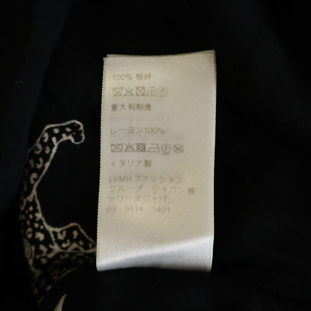 CELINE(セリーヌ) 22SS アニマル総柄 レーヨン 長袖シャツ ブラック 2C718362Q