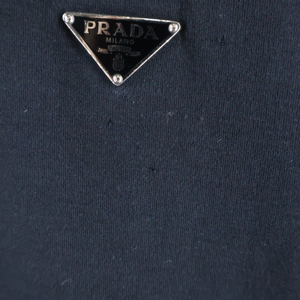 PRADA(プラダ) 26SS トライアングルロゴプレート クルーネック 半袖Tシャツ カットソー ブラック UJN954 S000 240