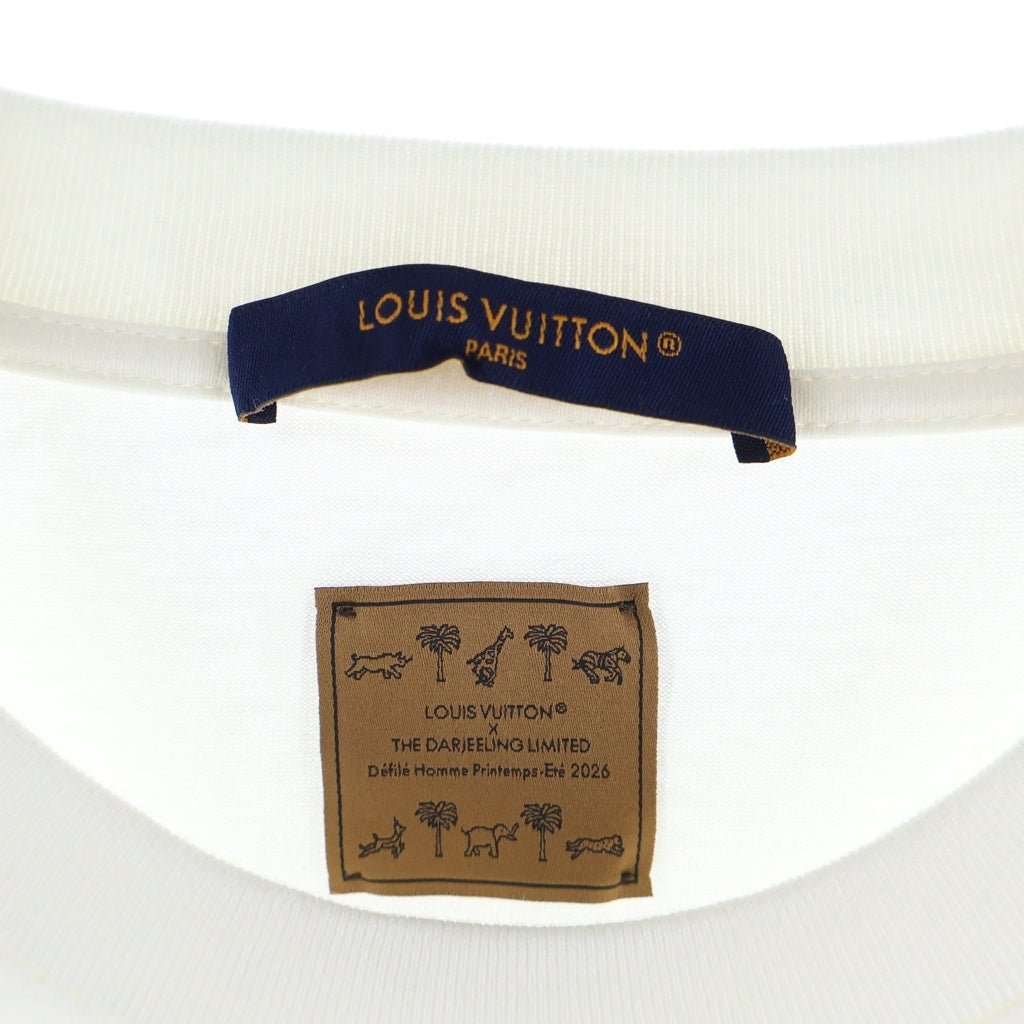 LOUIS VUITTON(ルイヴィトン) 26SS ザ ダージリン リミテッド アニマル エンブロイダリー ロゴ刺繍 クルーネック 半袖Tシャツ カットソー ホワイト RM261M NPG HUY90W