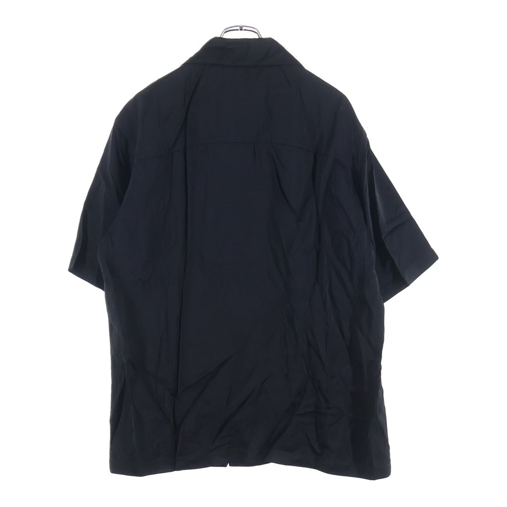 JIL SANDER(ジルサンダー) 26SS Fluid Viscose Short Sleeve Shirt フルイドビスコース レーヨン オープンカラー ショートスリーブ ボウリング 半袖シャツ ブラック J23DL0107 J65022