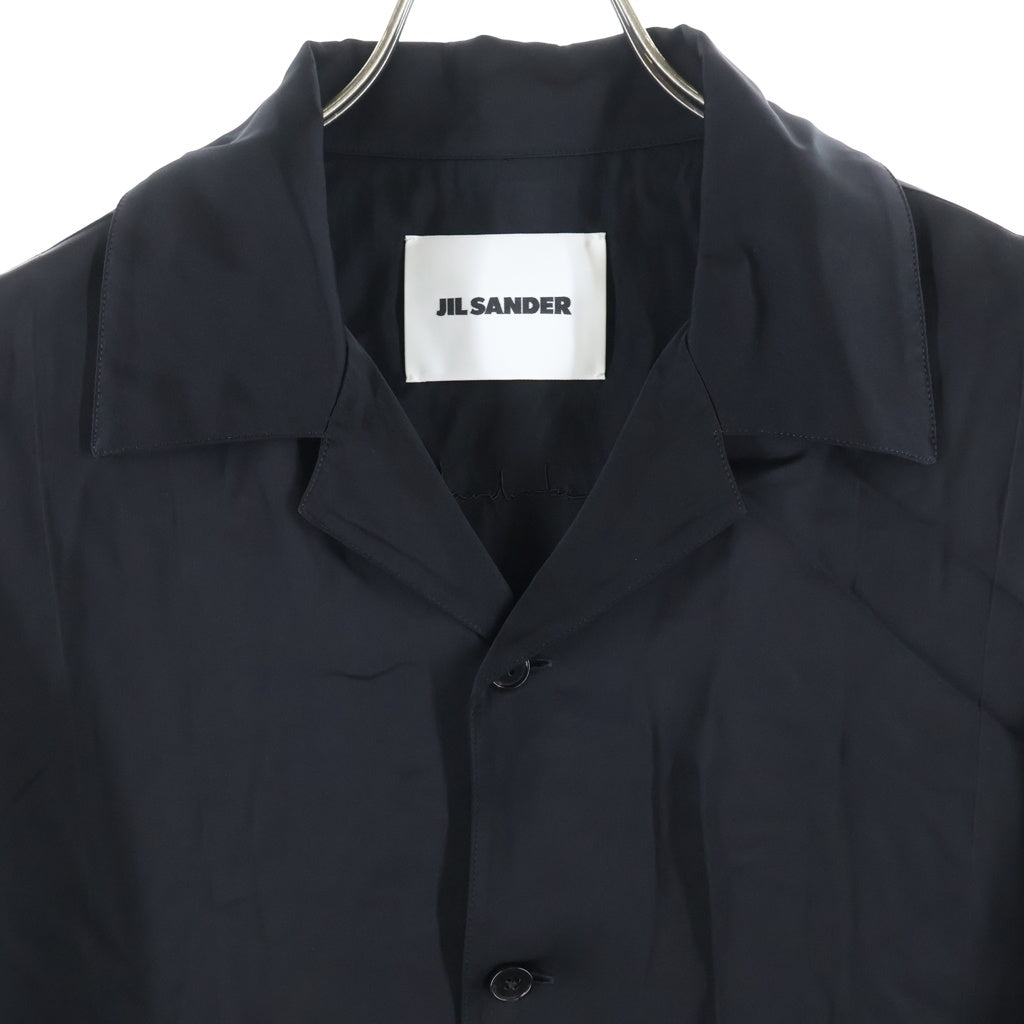 JIL SANDER(ジルサンダー) 26SS Fluid Viscose Short Sleeve Shirt フルイドビスコース レーヨン オープンカラー ショートスリーブ ボウリング 半袖シャツ ブラック J23DL0107 J65022