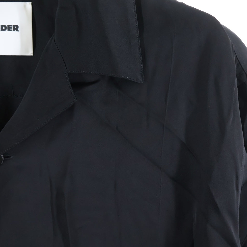 JIL SANDER(ジルサンダー) 26SS Fluid Viscose Short Sleeve Shirt フルイドビスコース レーヨン オープンカラー ショートスリーブ ボウリング 半袖シャツ ブラック J23DL0107 J65022
