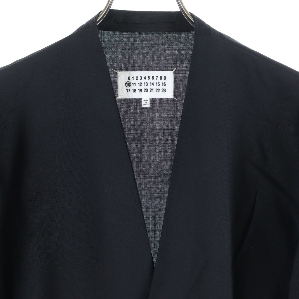 Maison Margiela(メゾンマルジェラ) 24AW ボタンレス ノーカラー テーラードジャケット ブラック S50BN0447 S44330