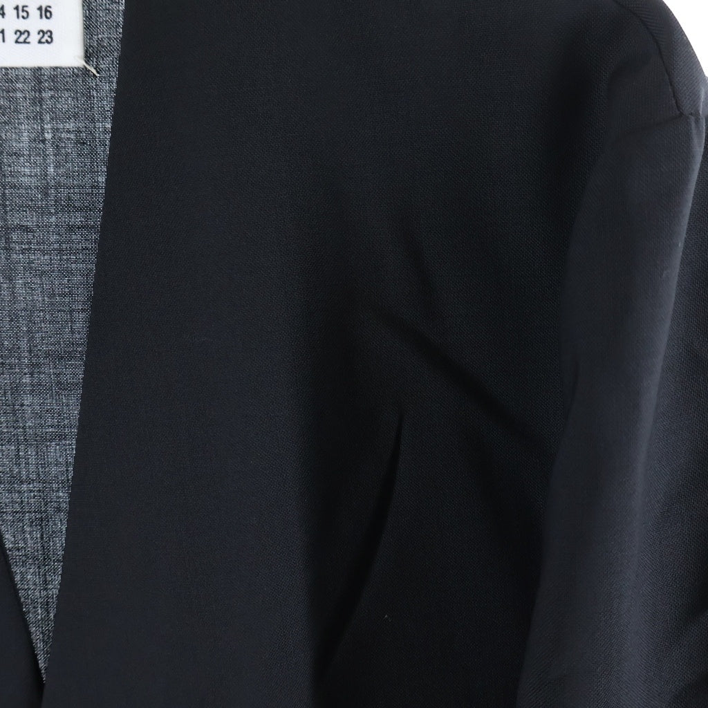 Maison Margiela(メゾンマルジェラ) 24AW ボタンレス ノーカラー テーラードジャケット ブラック S50BN0447 S44330