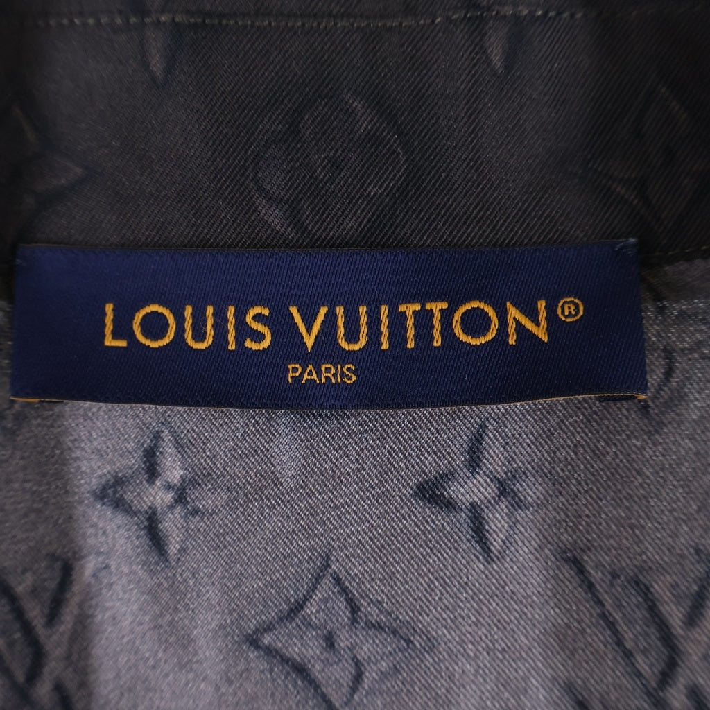 LOUIS VUITTON(ルイヴィトン) 25SS モノグラム 総柄 オープンカラー シルク ボウリング 半袖シャツ ブラウン RM251M SSP HSS70W