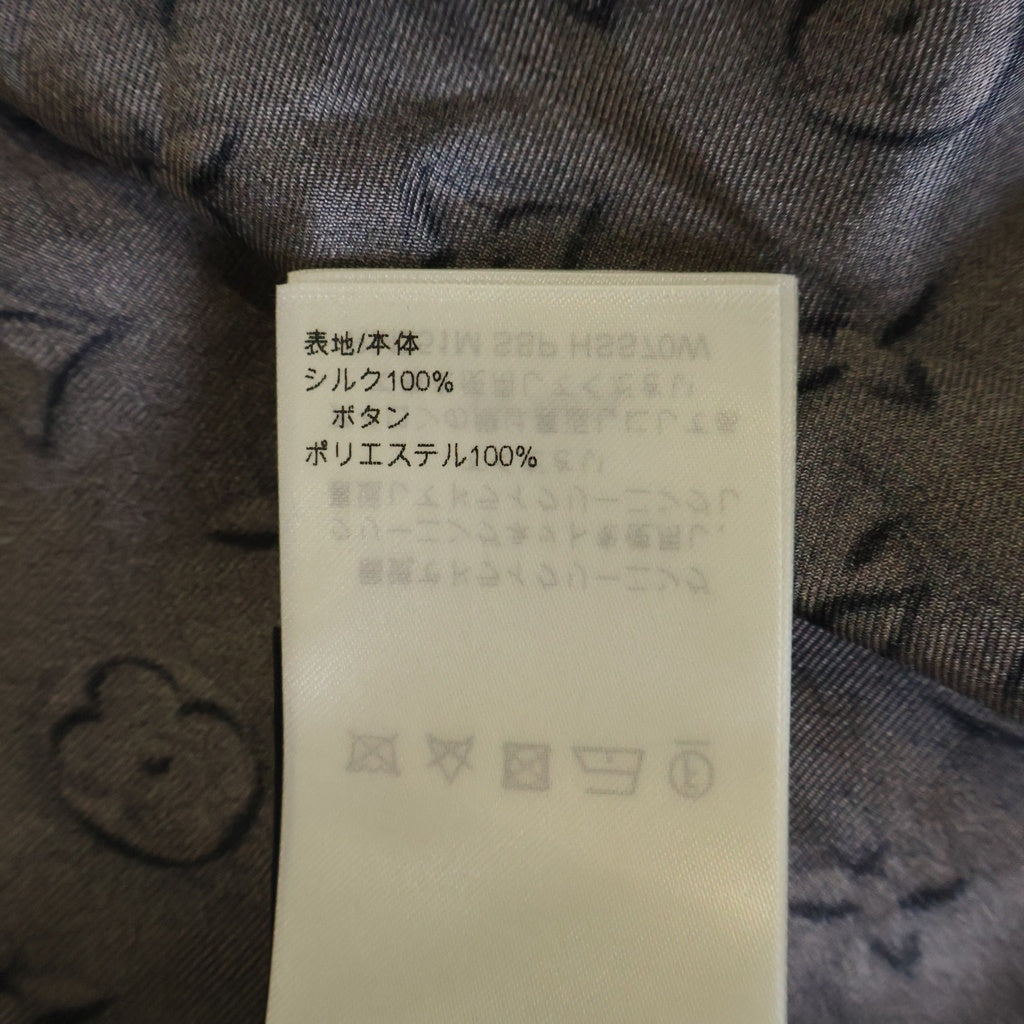 LOUIS VUITTON(ルイヴィトン) 25SS モノグラム 総柄 オープンカラー シルク ボウリング 半袖シャツ ブラウン RM251M SSP HSS70W