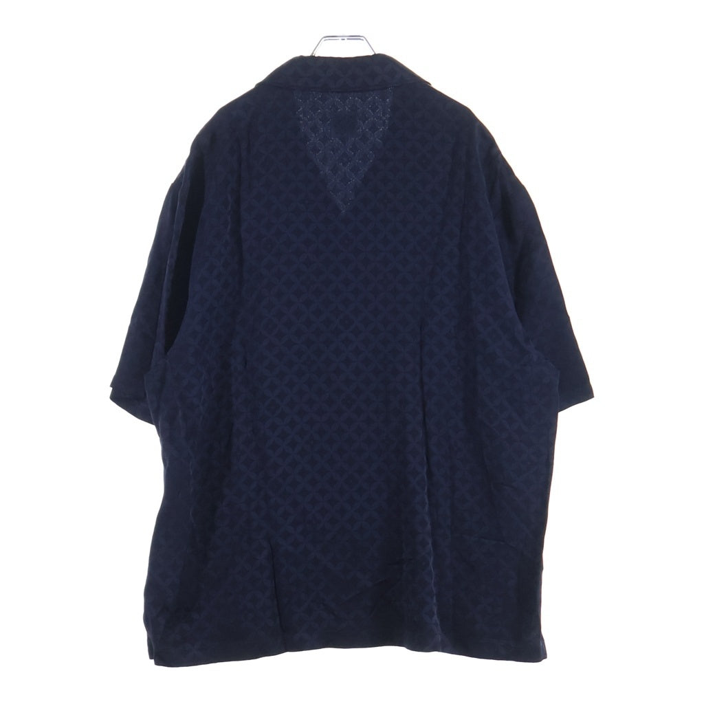 LOUIS VUITTON(ルイヴィトン) 25AW モノグラム グラフィック ジャガード 総柄 レーヨン オープンカラー 半袖シャツ ネイビー RM252M WYK HTS72W