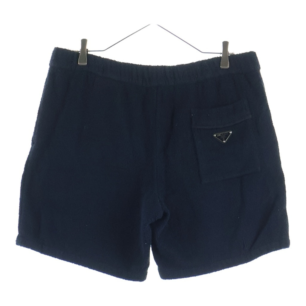 PRADA(プラダ) 22SS Cotton Terry Shorts トライアングルロゴプレート パイル地 コットンテリー ショーツ ショートパンツ ハーフパンツ ブラック SPH154 S212 1ZR3