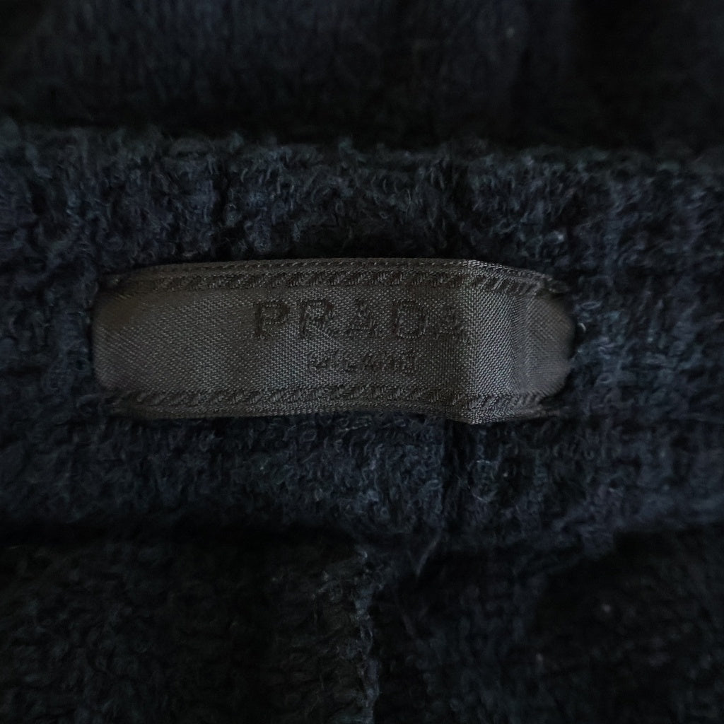 PRADA(プラダ) 22SS Cotton Terry Shorts トライアングルロゴプレート パイル地 コットンテリー ショーツ ショートパンツ ハーフパンツ ブラック SPH154 S212 1ZR3