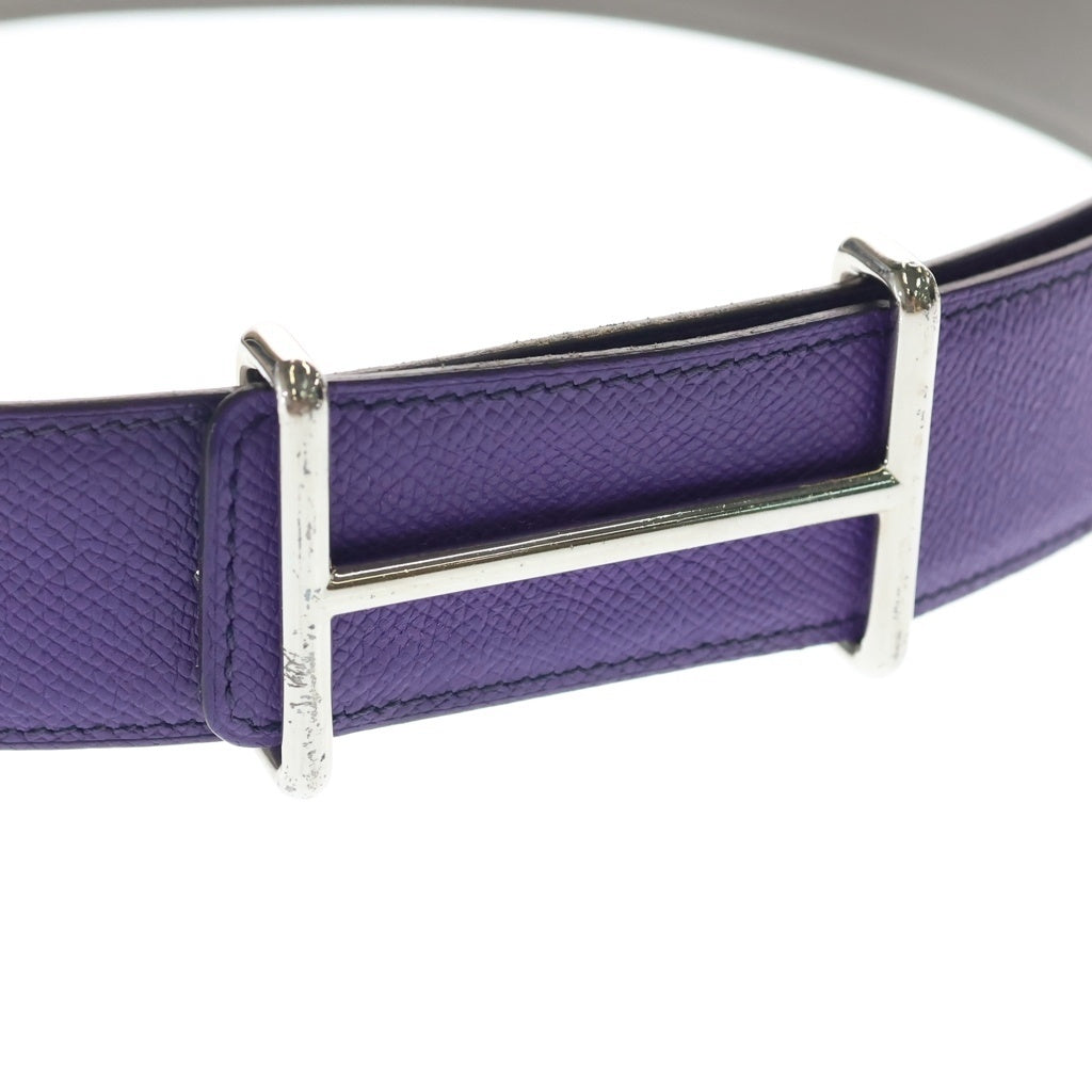HERMES(エルメス) □R刻印 コンスタンス イデム リバーシブルベルト H金具 パープル/グレー 402249