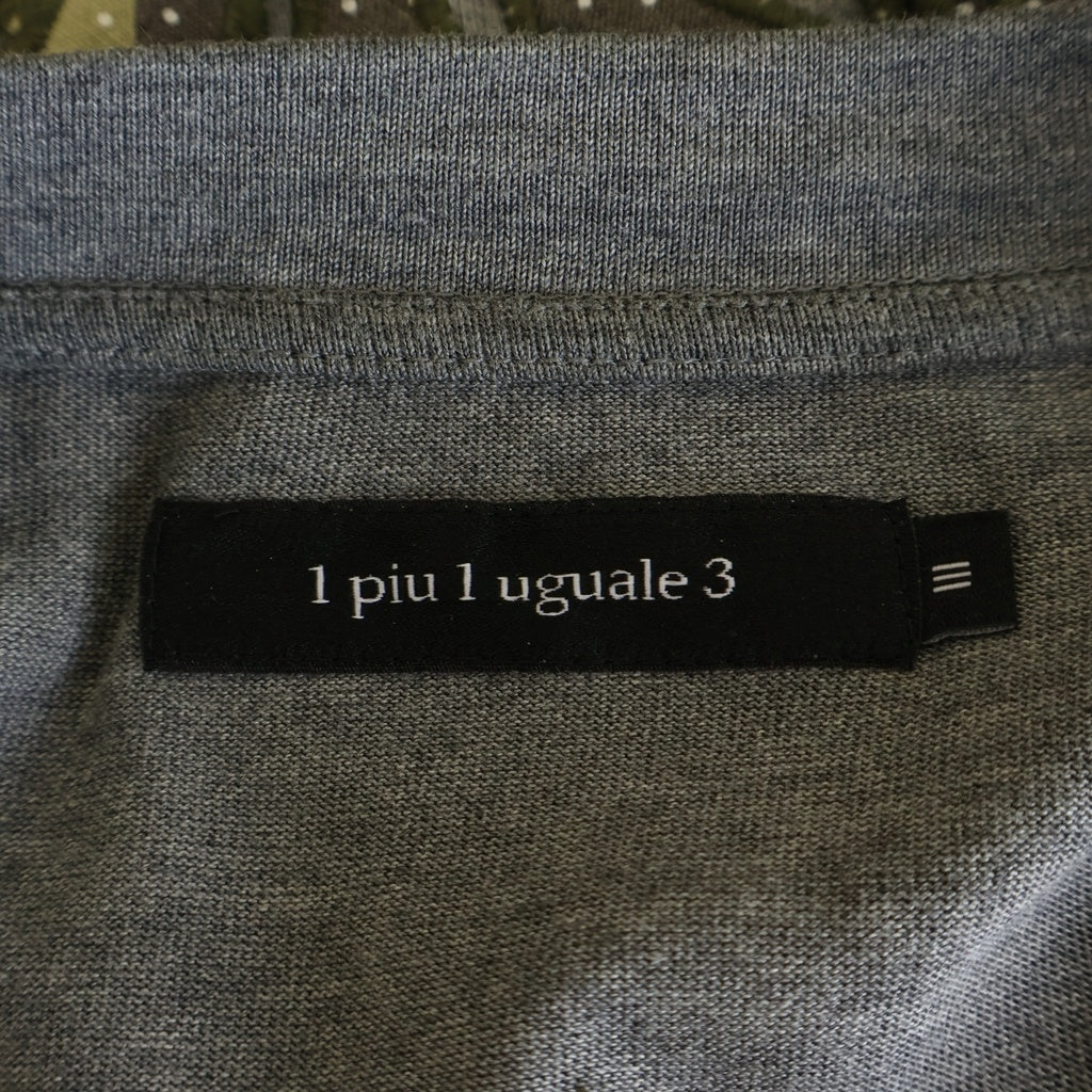 1 PIU 1 UGUALE 3 RELAX(ウノピゥウノウグァーレトレ) ×Lucien Pellat-Finetト CAMO LEAF R-NECK TEE ルシアンペラフィネ バックカモリーフ クルーネック 半袖Tシャツ カットソー グレー MRT290