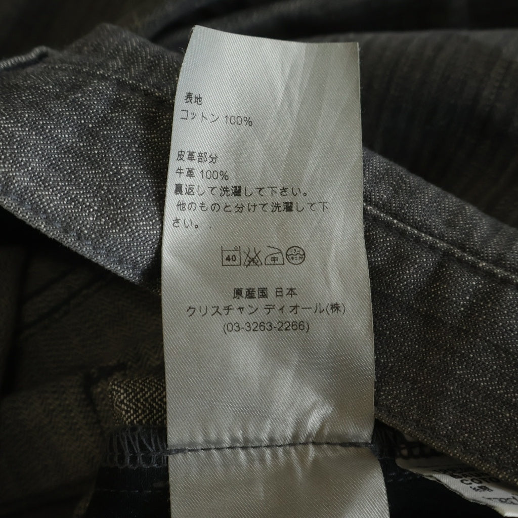 Dior HOMME(ディオールオム) ボタンフライ ストライプ ストレート デニム パンツ グレー