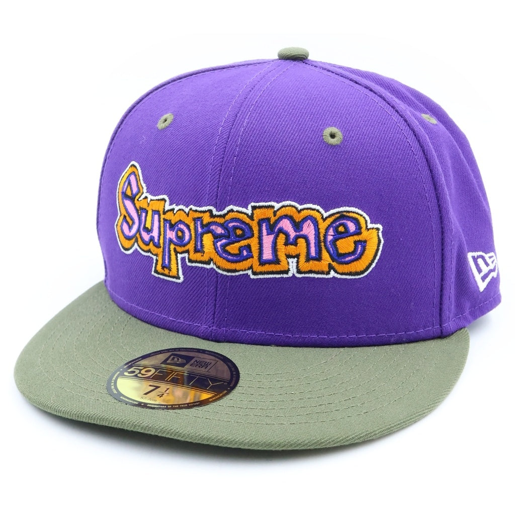SUPREME(シュプリーム) 21SS ×New Era Gonz Logo ニューエラ ゴンズ ロゴ ベースボールキャップ 帽子 パープル/カーキ