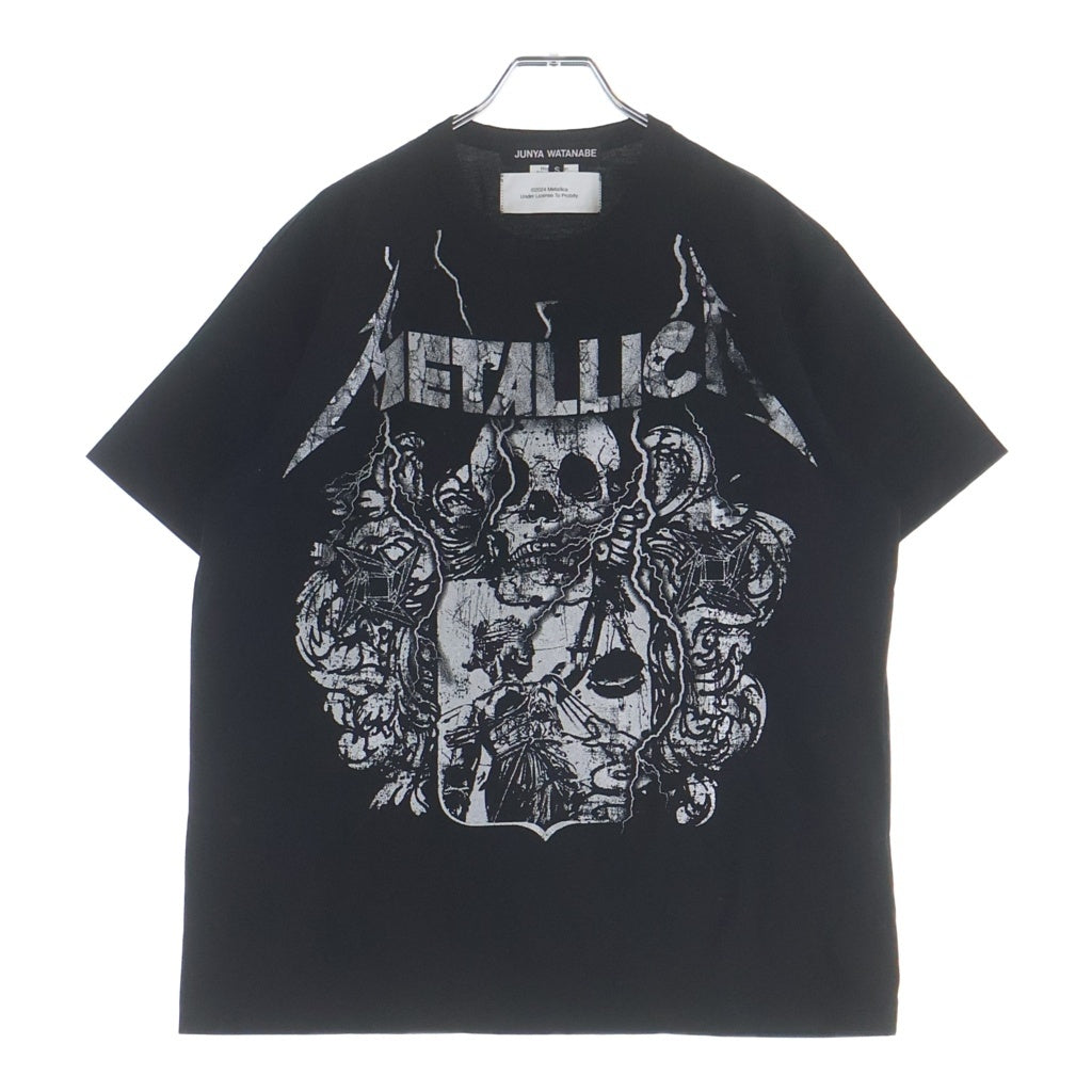 JUNYA WATANABE COMME des GARCONS(ジュンヤワタナベ コムデギャルソン) 24AW METALLICA TEE メタリカ プリント クルーネック半袖Tシャツカットソー ブラック JM-T046 AD2024
