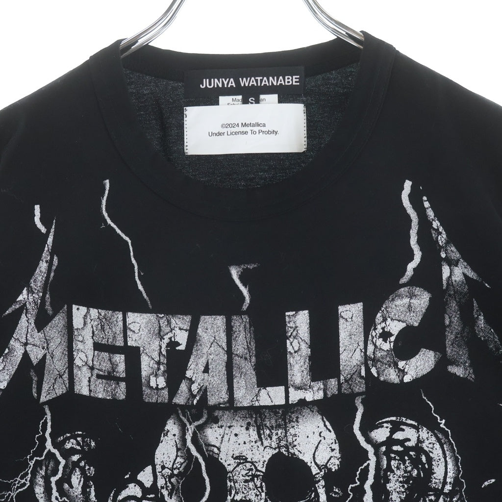 JUNYA WATANABE COMME des GARCONS(ジュンヤワタナベ コムデギャルソン) 24AW METALLICA TEE メタリカ プリント クルーネック半袖Tシャツカットソー ブラック JM-T046 AD2024