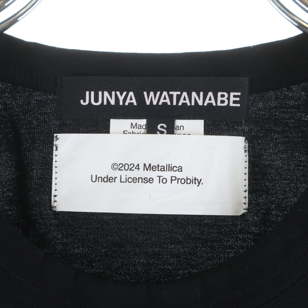 JUNYA WATANABE COMME des GARCONS(ジュンヤワタナベ コムデギャルソン) 24AW METALLICA TEE メタリカ プリント クルーネック半袖Tシャツカットソー ブラック JM-T046 AD2024