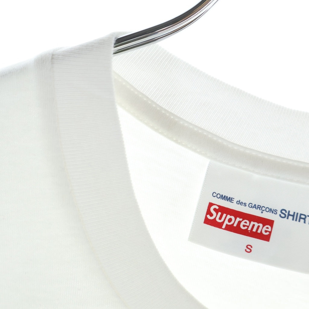 SUPREME(シュプリーム) 18AW ×COMME DES GARCONS SHIRT Split Box Logo Tee コムデギャルソンシャツ スプリットボックスロゴデザイン クルーネック 半袖Tシャツ カットソー ホワイト