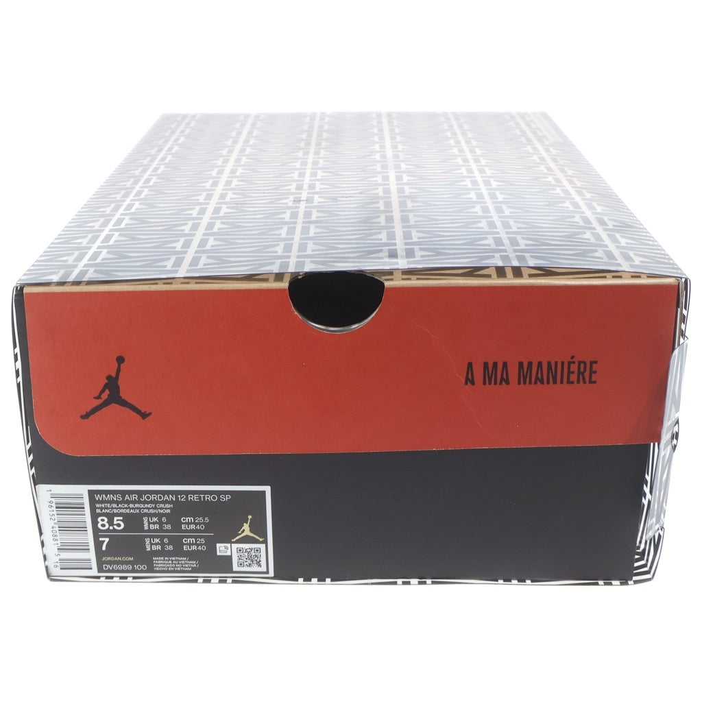 NIKE(ナイキ) ×A Ma Maniere WMNS AIR JORDAN12 DV6989-100 ウィメンズ アママニエール エアジョーダン12 ハイカットスニーカー ホワイト/バーガンディ US8.5/25.5cm