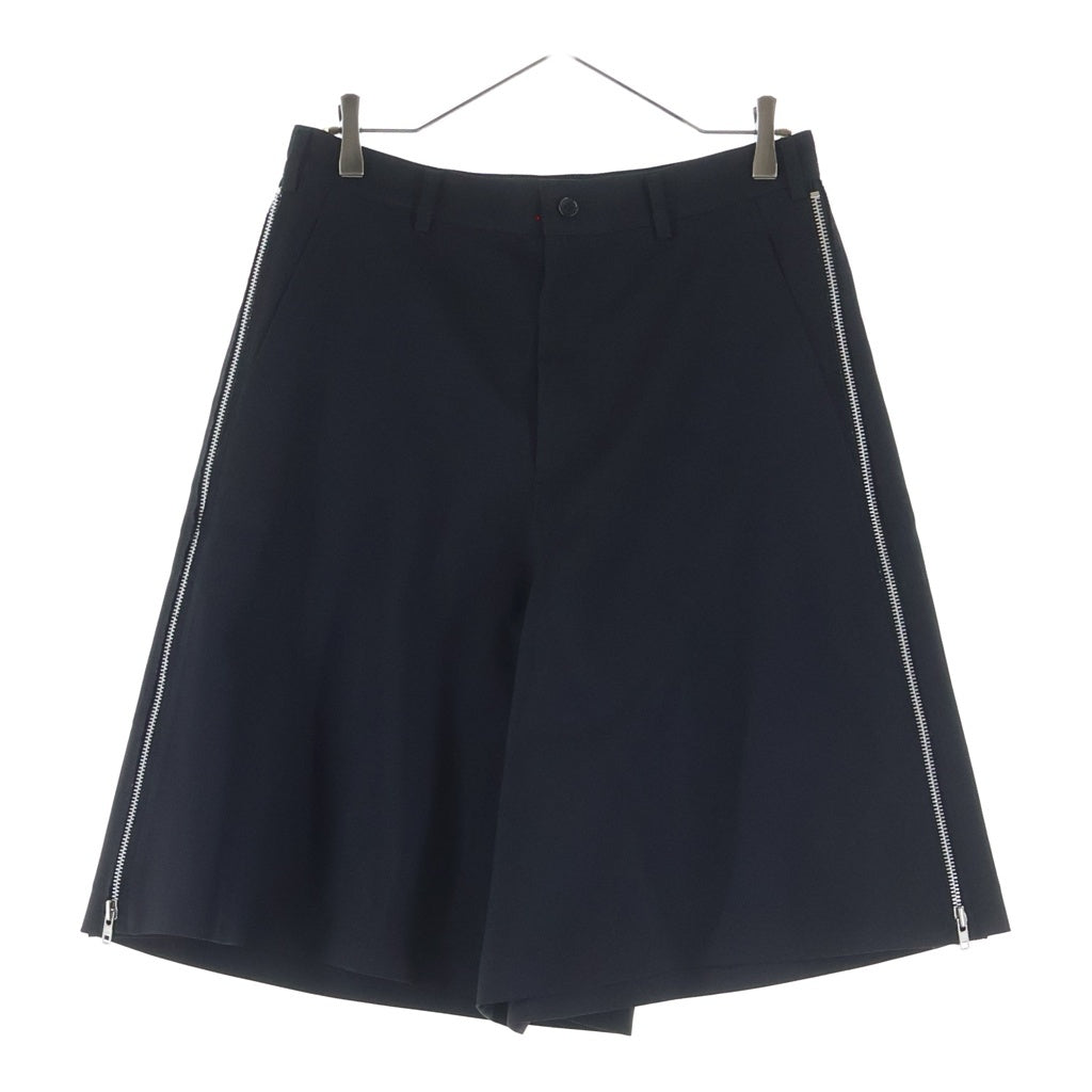 COMME des GARCONS SHIRT(コムデギャルソンシャツ) 26SS サイドジップ ワイドシルエット ハーフ ショートパンツ ブラック FQ-P502