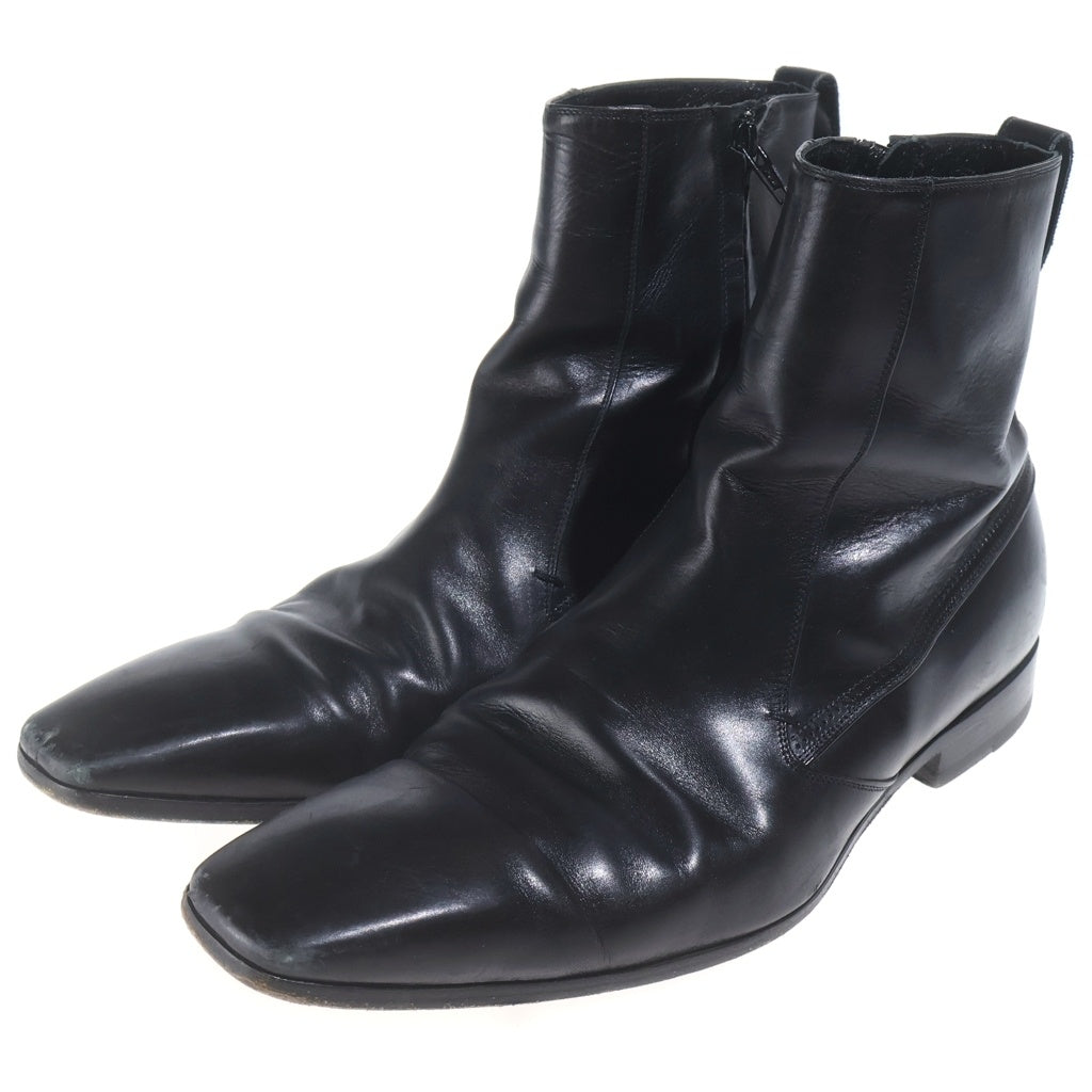 Dior HOMME(ディオールオム) 08ss クリス期 ポインテッドトゥ サイドジップブーツ レザーシューズ ブラック