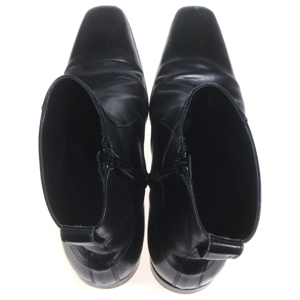 Dior HOMME(ディオールオム) 08ss クリス期 ポインテッドトゥ サイドジップブーツ レザーシューズ ブラック