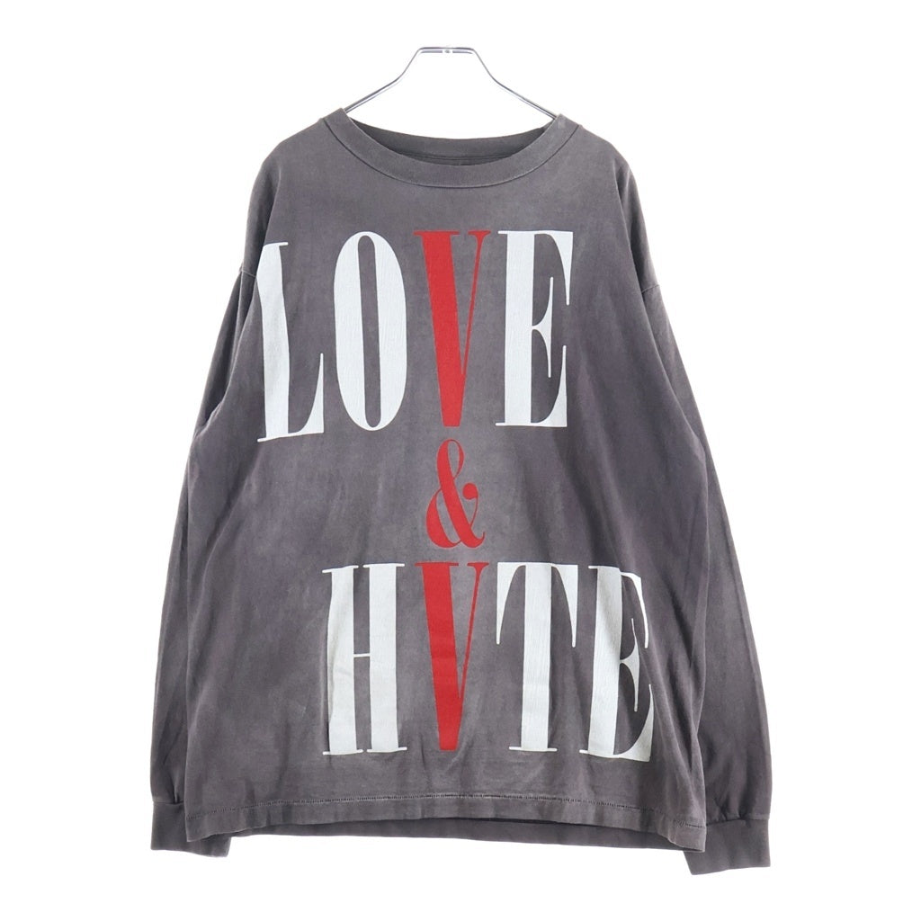 SAINT MICHAEL(セントマイケル) 22SS ×VLONE LS TEE ヴィーロン ヴィンテージ加工 ロングスリーブ プリントTシャツ 長袖カットソー ブラック SM-S22-0000-068