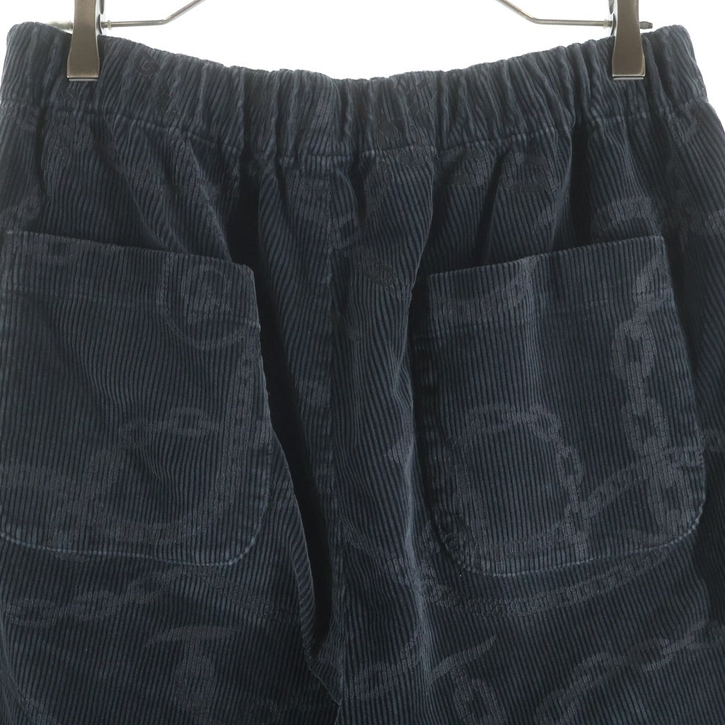 GANGSTERVILLE(ギャングスタービル) CHAIN LINK CORDUROY EAZY PANTS チェーンリンク コーデュロイイージーパンツ ブラック GSV-23-AW-11