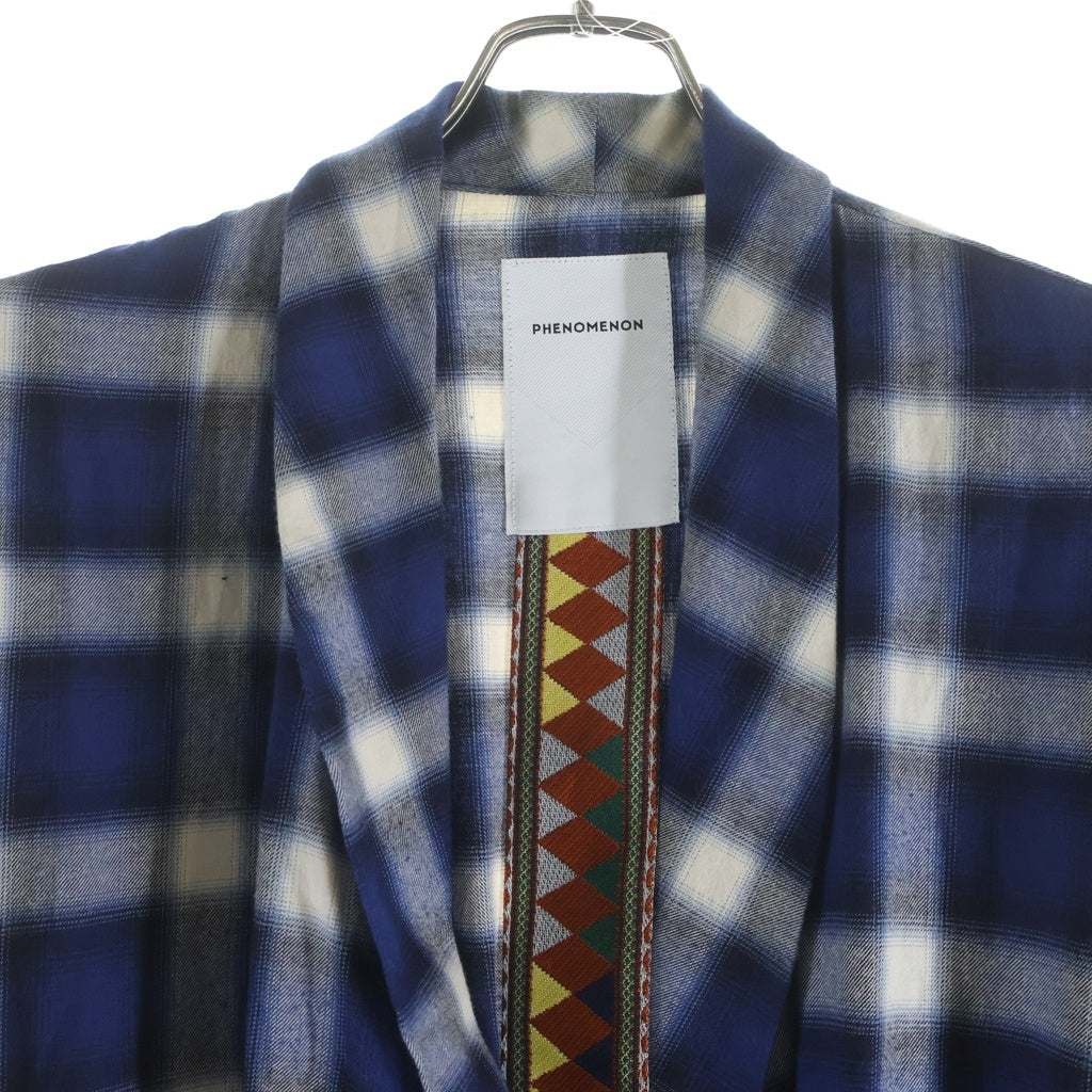 PHENOMENON(フェノメノン) 16SS オンブレチェック ガウンコート ブルー PM16COT00703 -