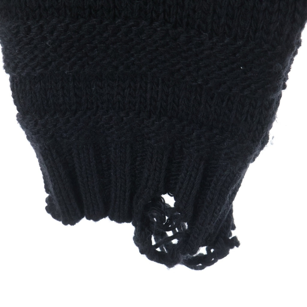 MM6 Maison Margiela(エムエムシックスメゾンマルジェラ) 25AW ダメージ加工 ニットカーディガン ブラック SH0HP0005 M13040