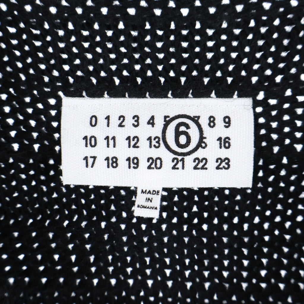 MM6 Maison Margiela(エムエムシックスメゾンマルジェラ) 25AW ダメージ加工 ニットカーディガン ブラック SH0HP0005 M13040